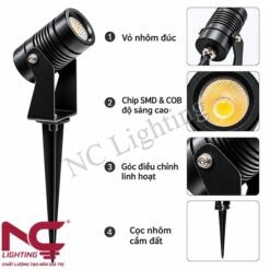 Cấu tạo đèn cắm cỏ nhôm đúc NCCND