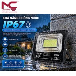 Đèn pha năng lượng mặt trời PNC-25 chống nước hiệu quả