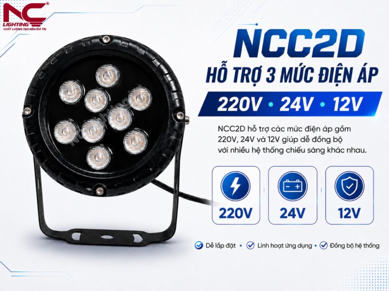 Điện áp của NCC2D gồm 220v, 24v và 12v