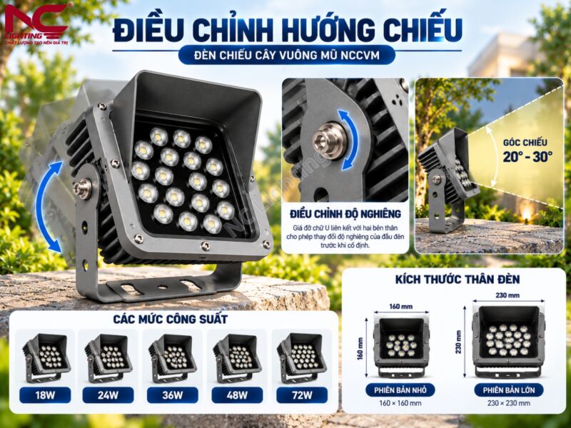 NCCVM có giá đỡ điều chỉnh hướng chiếu