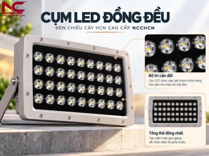 NCCHCN được bố trí cụm led đồng đều