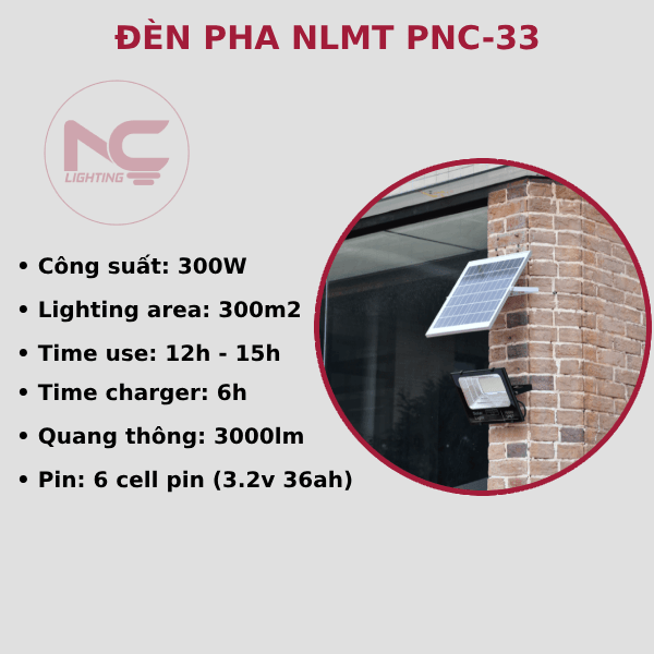 đặc điểm đèn pha năng lượng mặt trời PNC-33