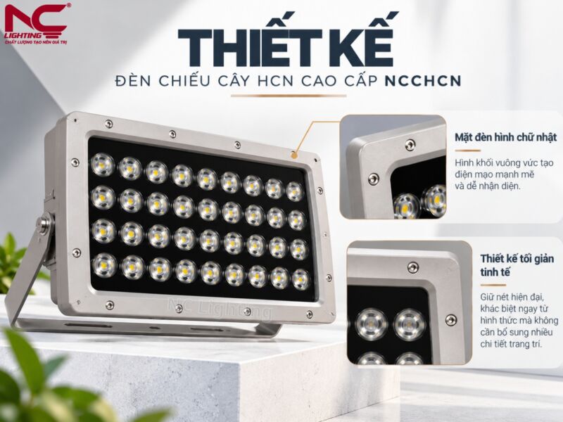 NCCHCN có thiết kế mặt đèn hình chữ nhật