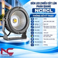 Thông số kỹ thuật đèn LED chiếu cột lùn phản quang NCRCL