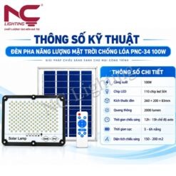 Thông số kỹ thuật đèn pha năng lượng mặt trời PNC-34