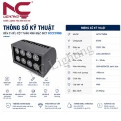 Thông số kỹ thuật đèn chiếu cột thấu kính đặc biệt NCCCTKDB