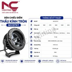 Thông số kỹ thuật đèn chiếu điểm thấu kính tròn NCCDTKT