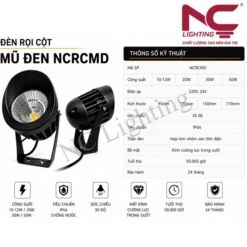 Thông số kỹ thuật đèn hắt cột mũ đen NCRCMD