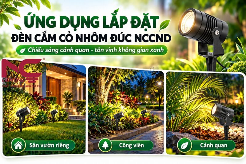 Ứng dụng của đèn cắm cỏ nhôm đúc NCCND
