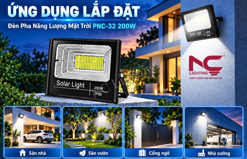 Ứng dụng đèn pha năng lượng mặt trời PNC-32