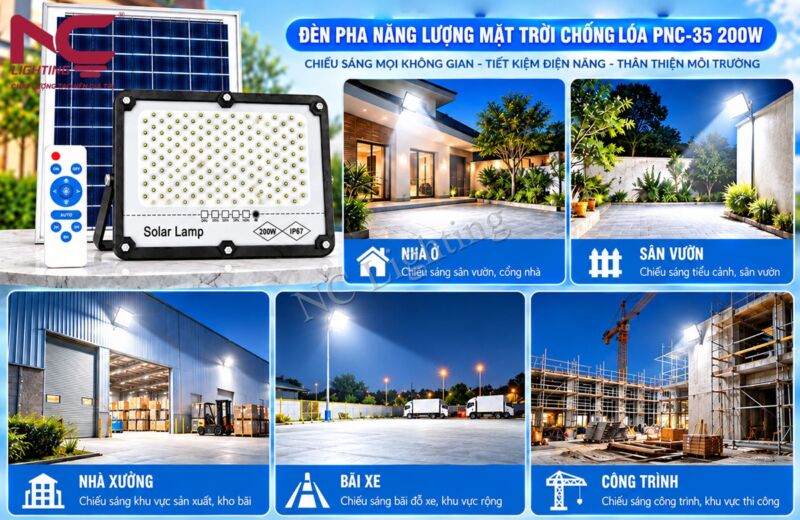 Ứng dụng đèn pha năng lượng mặt trời PNC-36