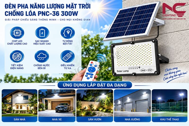 Ứng dụng đèn pha năng lượng mặt trời PNC-36