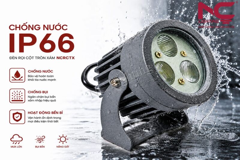 Đặc điểm nổi bật của đèn rọi cột tròn xám NCRCTX