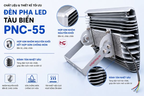 PNC-55 được làm từ chất liệu nhôm nguyên khối