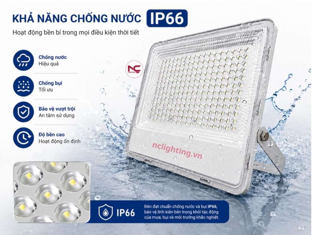 PNC-54 có khả năng chống nước theo tiêu chuẩn IP66