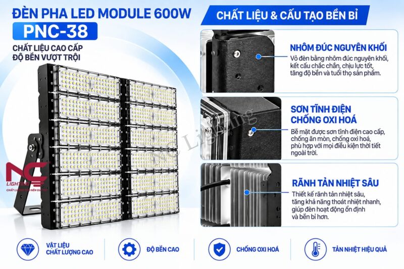 Ưu điểm của đèn pha chiếu sáng PNC-38