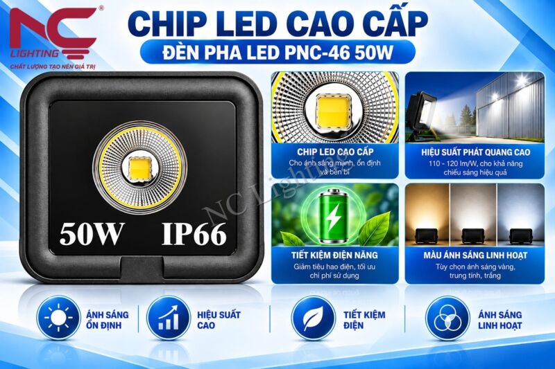 Đặc điểm đèn pha LED PNC-46 50W