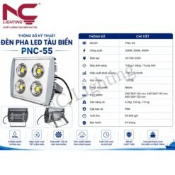 Thông số kỹ thuật đèn pha LED PNC-55