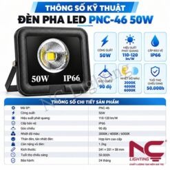 Thông số kỹ thuật đèn pha LED PNC-46 50W
