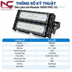 Thông số kỹ thuật đèn pha LED PNC-52