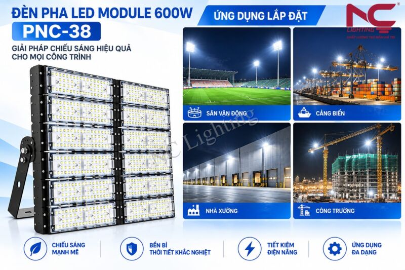 Ứng dụng chiếu sáng của đèn pha LED 600W PNC-38