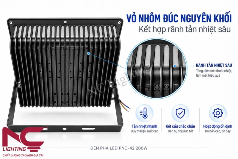 Vỏ nhôm đèn pha LED PNC-42