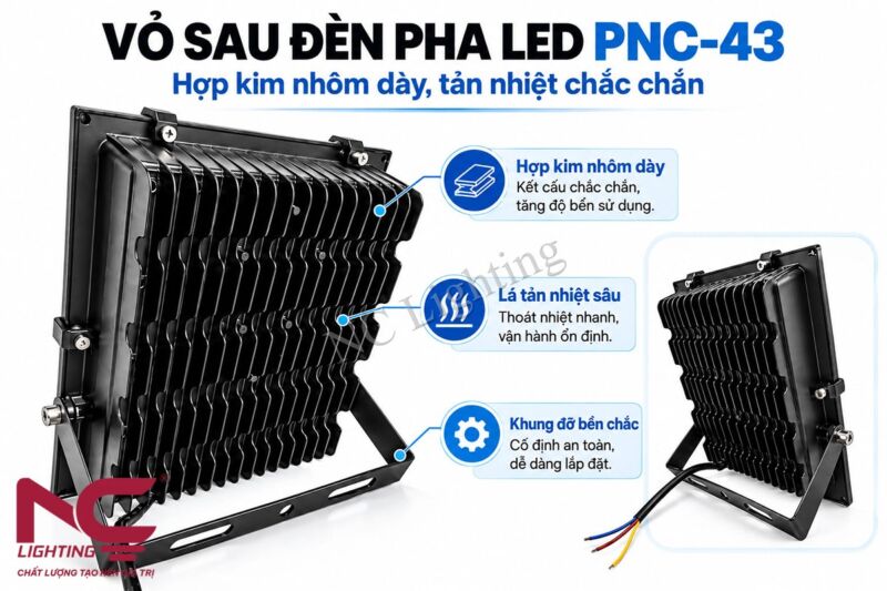 Đặc điểm của vỏ đèn pha LED PNC-43