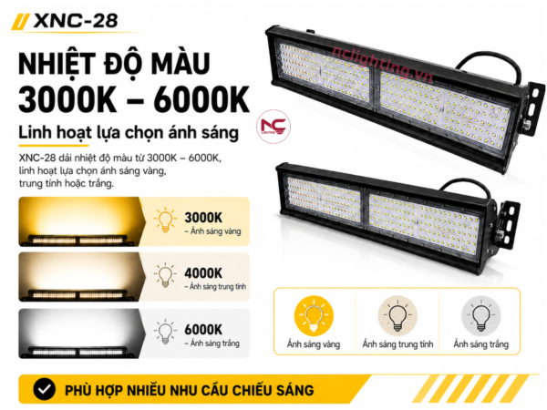XNC-28 có dải nhiệt độ màu linh hoạt