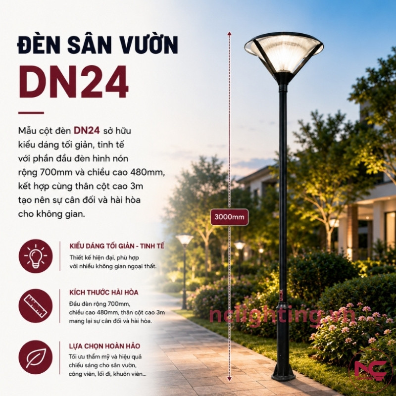 DN24 thiết kế tán tròn đẹp mắt
