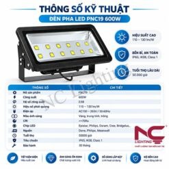 Thông số kỹ thuật đèn pha LED PNC19