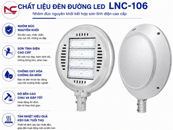 lnc-106 sử dụng nhôm đúc nguyên khối kết hợp sơn tĩnh điện