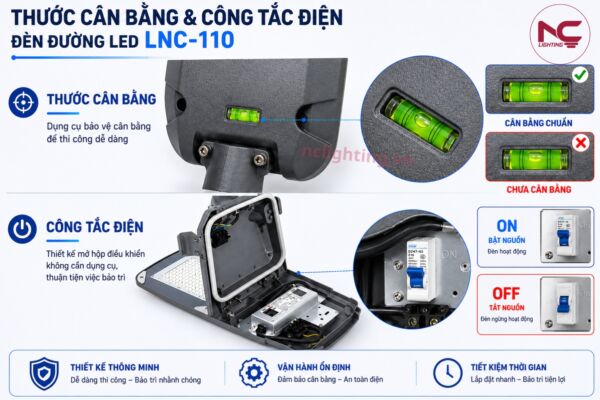 lnc-110 có thước cân bằng và công tắc điện