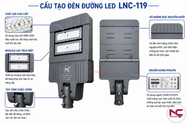 lnc-119 thiết kế thân vuông chắc chắn