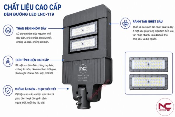 lnc-119 sử dụng chất liệu cao cấp