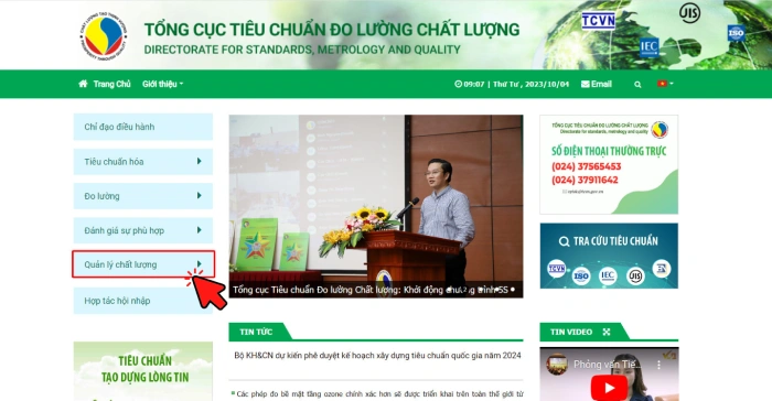 website Tổng cục Tiêu chuẩn Đo lường Chất lượng