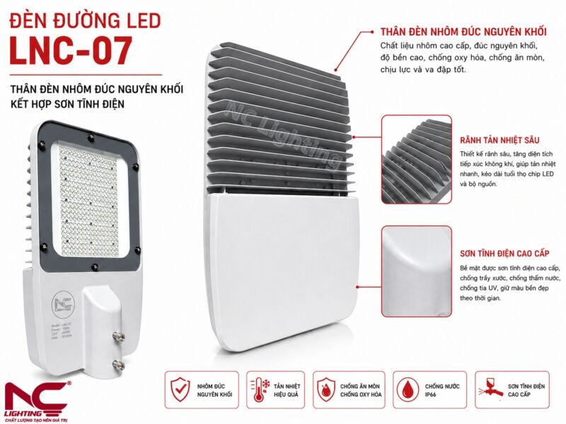 LNC-07 có rãnh tản nhiệt sâu