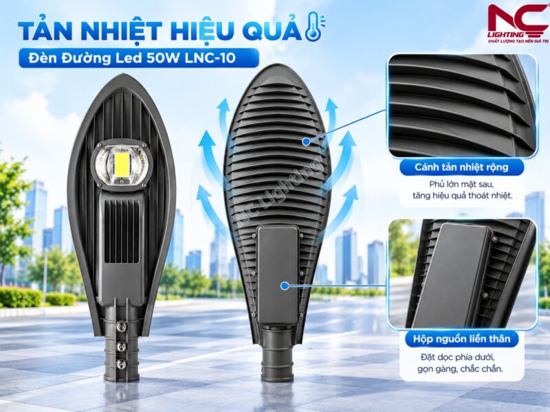 Mặt sau của LNC-10 có cánh tản nhiệt