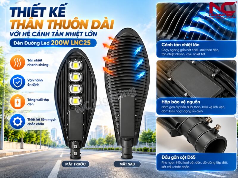 LNC-25 có thiết kế thuôn dài theo hình lá