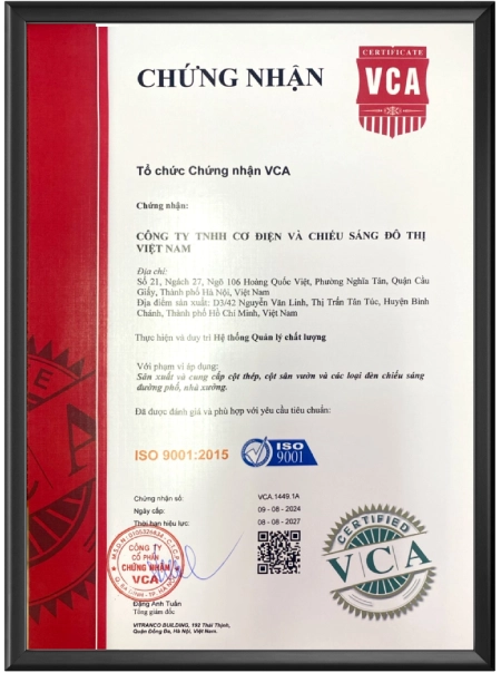 chứng nhận iso 9001 2015 tv