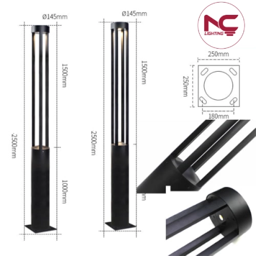 mô tả cột đèn sân vườn DSV01 kiểu dáng hiện đại