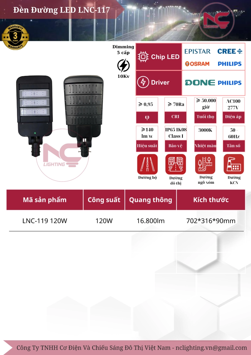 catalogue đèn led cao áp LNC-117