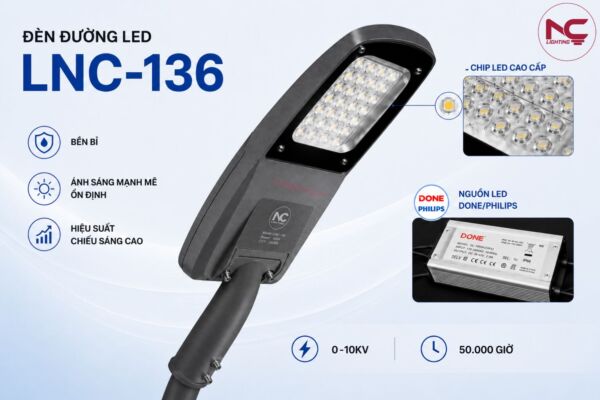 lnc-136 sử dụng chip led cao cấp