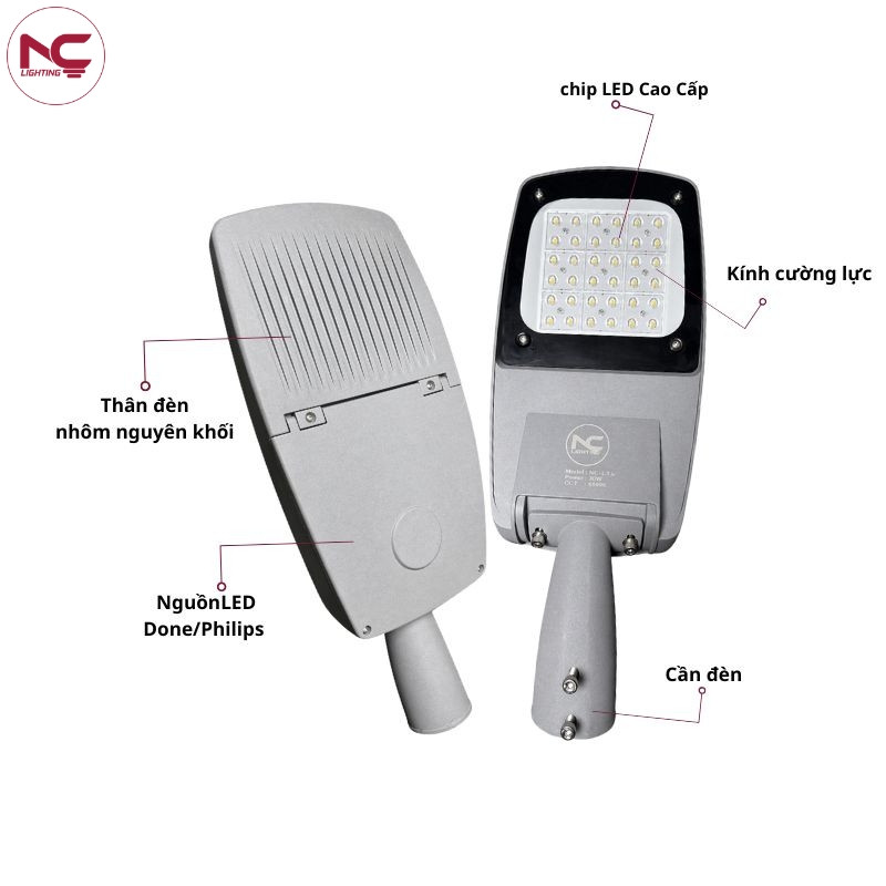 Cấu tạo chi tiết đèn đường led LNC-136