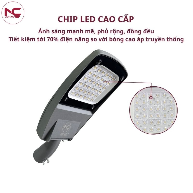 LNC-136 sử dụng chip led cao cấp nên ánh sáng mạnh