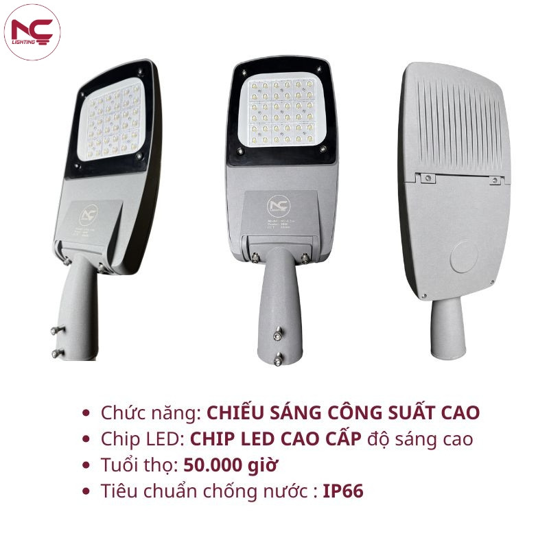Đèn đường led LNC-136 có chức năng chiếu sáng công suất cao, chip led cao cấp, tuổi thọ lên đến 50.000 giờ