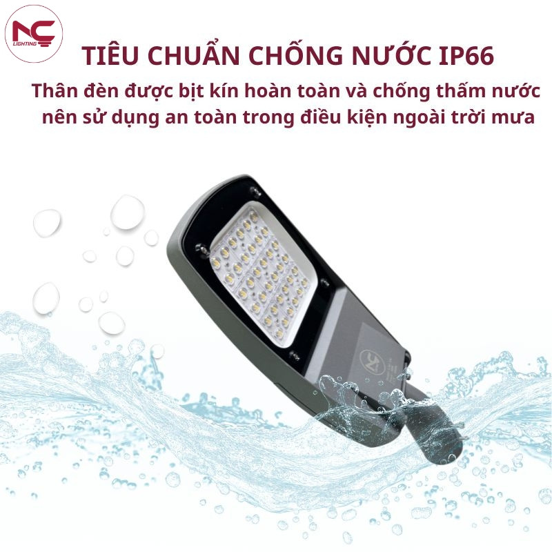 Đèn đường led LNC-136 thiết kế theo tiêu chuẩn chống nước IP66