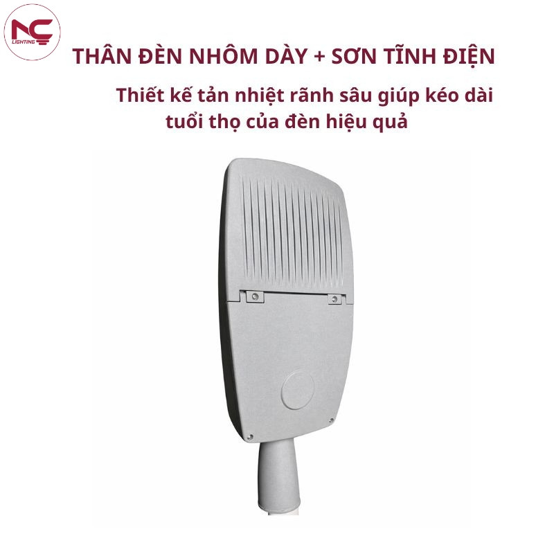 Thân đèn đường led LNC-136 là từ nhôm dày, sơn tĩnh điện cao cấp
