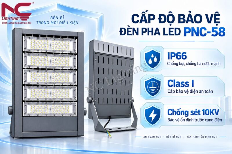 Đặc điểm của đèn pha LED ngoài trời PNC-58