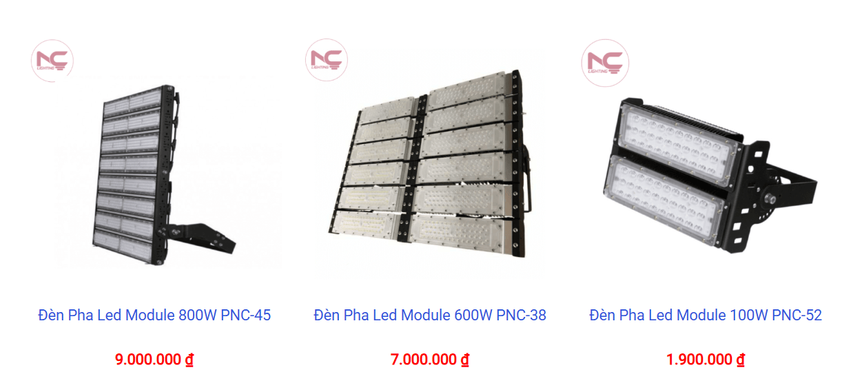 Các mẫu đèn pha LED module công suất lớn dùng cho chiếu sáng ngoài trời