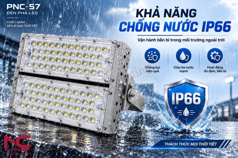 Tiêu chuẩn lắp đặt đèn pha LED ngoài trời PNC-57